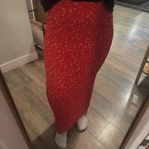 Free people Red Patterned Women's Skirt